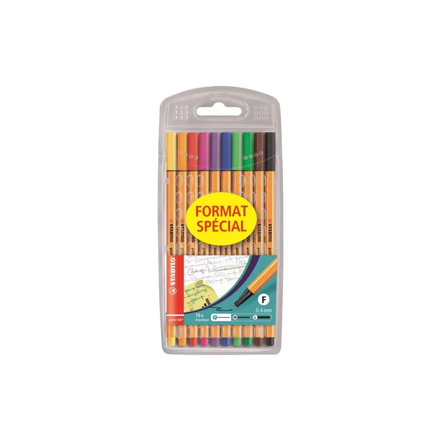 STABILO 10 stylos-feutres point 88 FORMAT SPECIAL